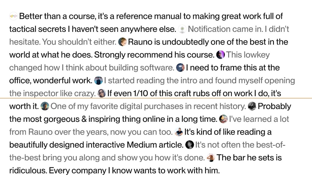 A collection of testimonials